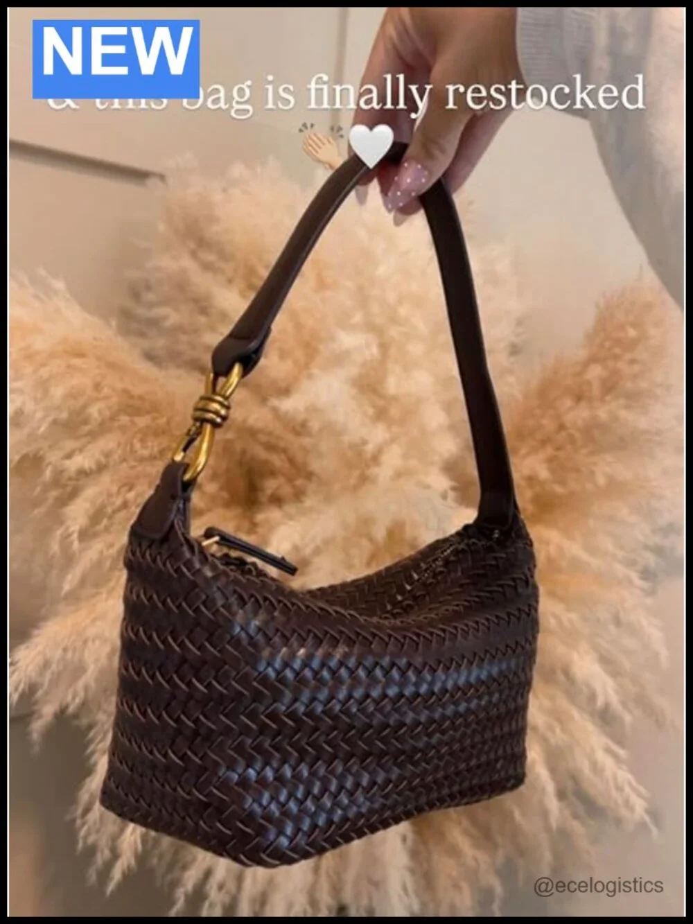 Woven Leather Shoulder Bag Two Straps Hobo Crossbody Travel Handbag